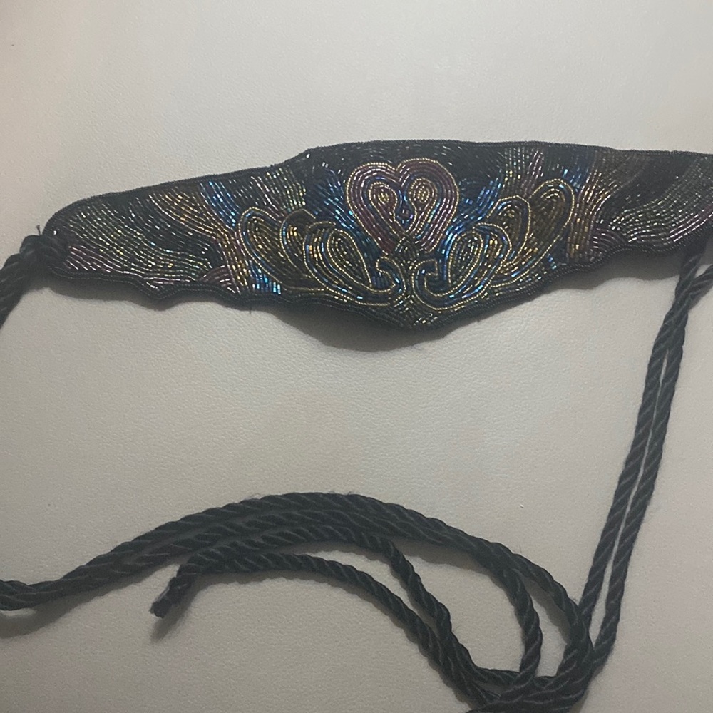 Vintage Andre Cellini beaded waistband belt - Picture 2 of 4